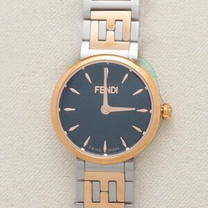 Fendi Forever Analog Black Round Dial Women's Watch Color: Gold and Steel
